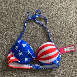 Xhilaration Patriotic American Bathing Suit Bikini Top Size XS